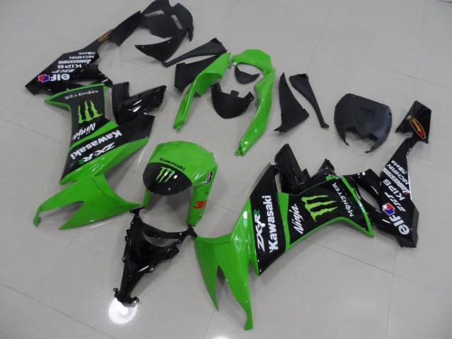 Green and Black Monster 08-10 ZX10R Motorcycle Fairings