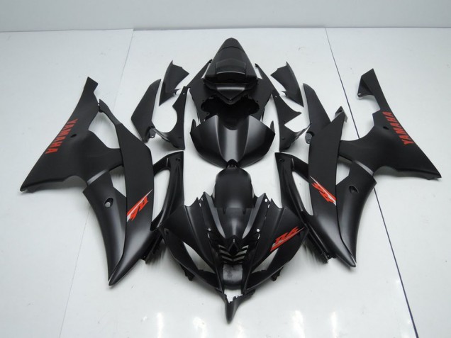 Matte Black Red Decals 08-16 YZF R6 Motorcycle Fairings Matte Black Red Decals 08-16 YZF R6 Motorcycle Fairings