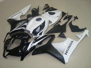 Matte Black White 07-08 CBR600RR Motorcycle Fairings