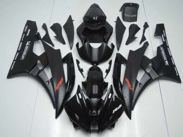 Matte Black and Glossy Black 06-07 YZF R6 Motorcycle Fairings