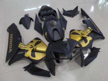 Matte Black with Gold Skull 05-06 CBR600RR Motorcycle Fairings