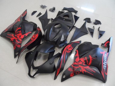 Matte Black with Red Skull 09-12 CBR600RR Motorcycle Fairings