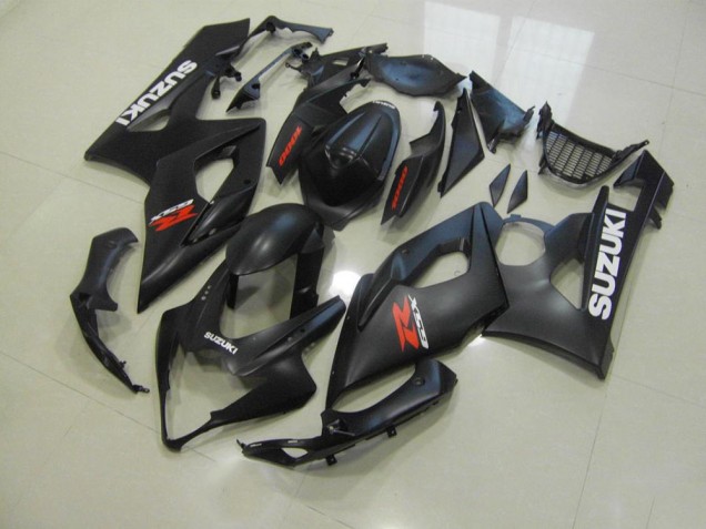 Matte Black with White Decals 05-06 GSXR 1000 Motorcycle Fairings Matte Black with White Decals 05-06 GSXR 1000 Motorcycle Fairings