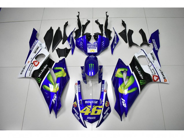 Monster Blue Movistar 46 17-21 YZF R6 Motorcycle Fairings Monster Blue Movistar 46 17-21 YZF R6 Motorcycle Fairings