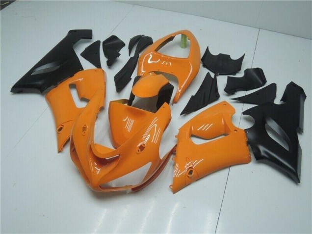 Orange Black 05-06 ZX6R Motorcycle Fairings Orange Black 05-06 ZX6R Motorcycle Fairings