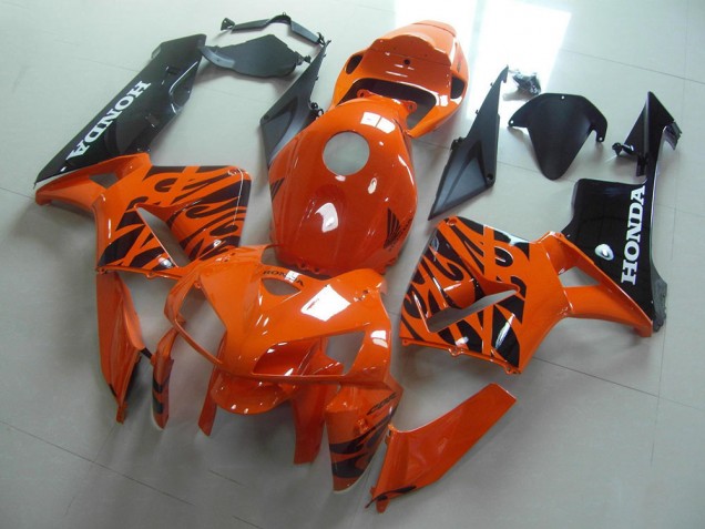 Orange Black Flame 05-06 CBR600RR Motorcycle Fairings Orange Black Flame 05-06 CBR600RR Motorcycle Fairings