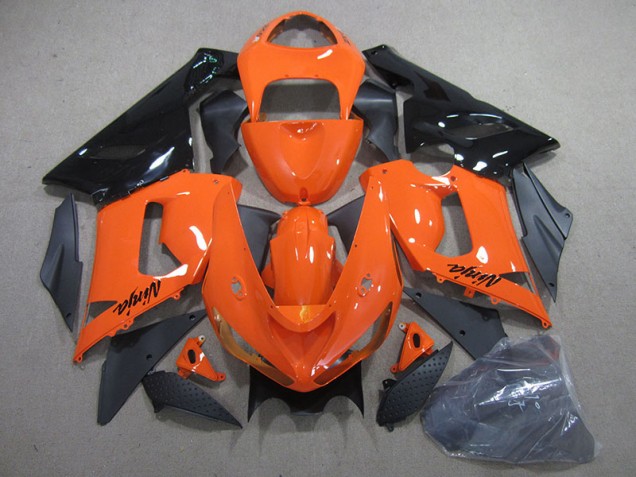 Orange Black Ninja 05-06 ZX6R Motorcycle Bodywork Orange Black Ninja 05-06 ZX6R Motorcycle Bodywork