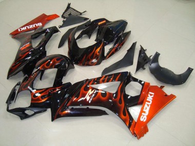 Orange Flame 07-08 GSXR 1000 Motorcycle Fairings