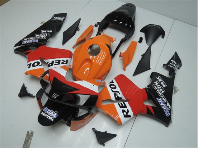 Orange Red Black Repsol 03-04 CBR600RR Motorcycle Fairings