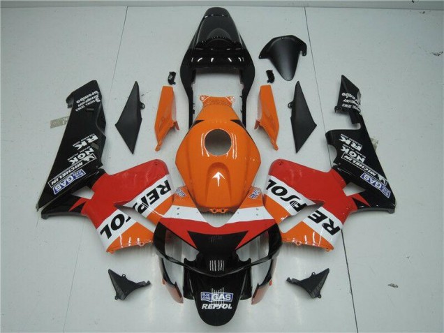 Orange Red Black Repsol 03-04 CBR600RR Motorcycle Fairings