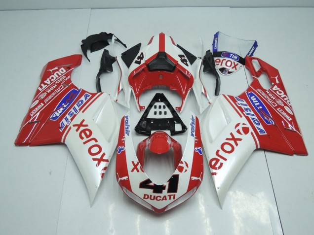 Pearl White New Xerox 07-14 Ducati 848 1098 1198 Motorcycle Fairings Pearl White New Xerox 07-14 Ducati 848 1098 1198 Motorcycle Fairings