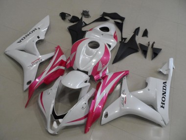 Pearl White with Pink 07-08 CBR600RR Motorcycle Fairings
