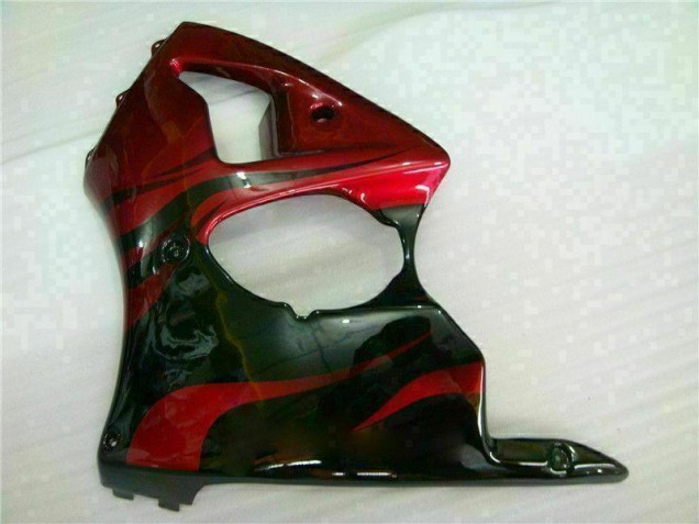 Red Black 00-02 ZX6R Motorcycle Fairings Red Black 00-02 ZX6R Motorcycle Fairings