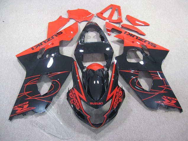 Red Black 04-05 GSXR 750 Motorcycle Fairings Red Black 04-05 GSXR 750 Motorcycle Fairings