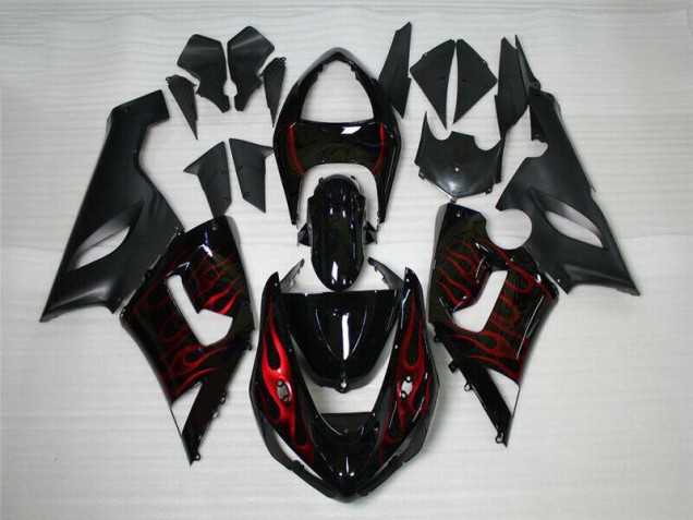 Red Black 05-06 ZX6R Motorcycle Fairings Red Black 05-06 ZX6R Motorcycle Fairings