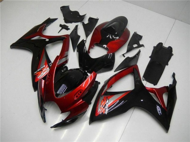 Red Black 06-07 GSXR 600/750 Motorcycle Fairings Red Black 06-07 GSXR 600/750 Motorcycle Fairings