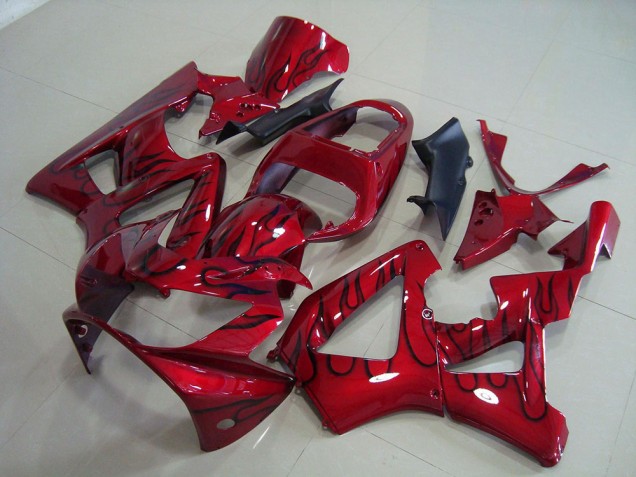 Red Black Flame 00-01 CBR900RR 929 Motorcycle Fairings Red Black Flame 00-01 CBR900RR 929 Motorcycle Fairings