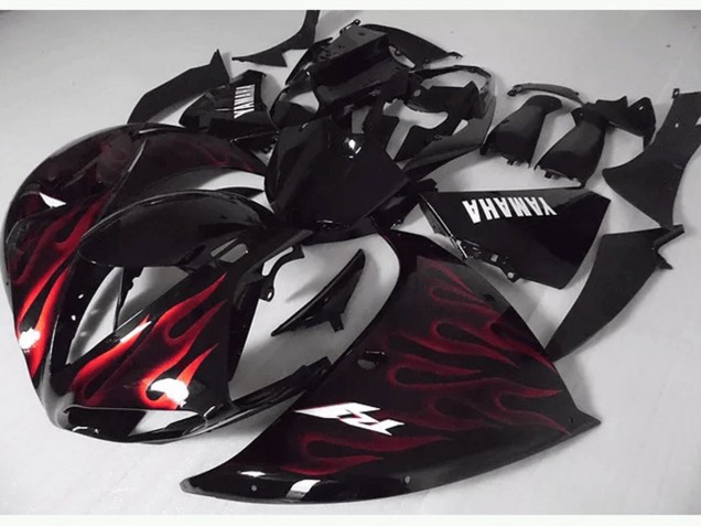 Red Black Flame 09-11 YZF R1 Motorcycle Fairings