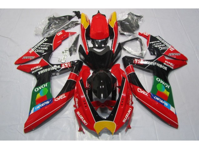 Red Black Jomo 08-10 GSXR 600 Motorcycle Fairings Red Black Jomo 08-10 GSXR 600 Motorcycle Fairings
