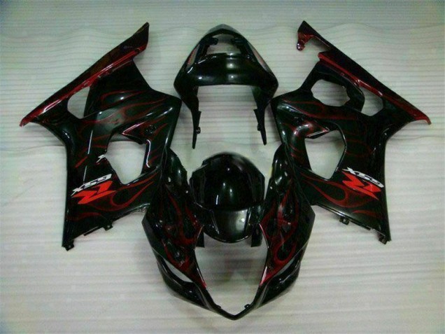 Red Flame 03-04 GSXR 1000 Motorcycle Fairings