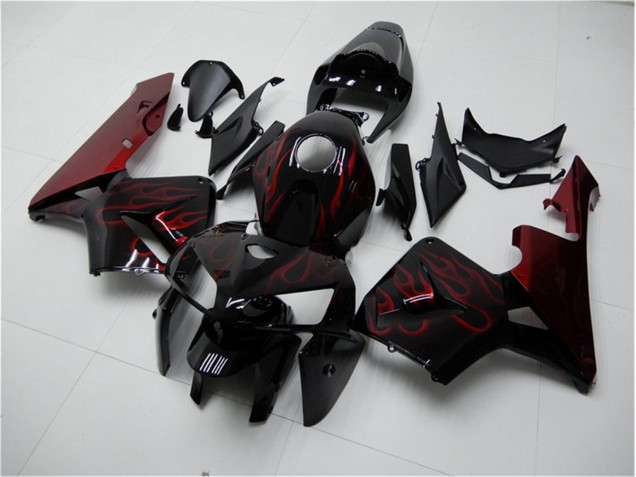 Red Flame Black 05-06 CBR600RR Motorcycle Fairings Red Flame Black 05-06 CBR600RR Motorcycle Fairings