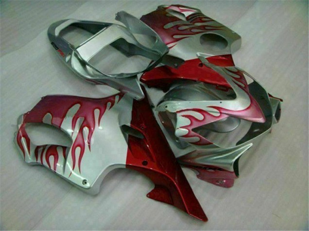 Red Flame Silver 01-03 CBR600 F4i Motorcycle Fairings Red Flame Silver 01-03 CBR600 F4i Motorcycle Fairings