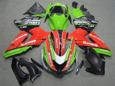 Red Green Motocard 06-11 ZX14R ZZR1400 Motorcycle Fairings