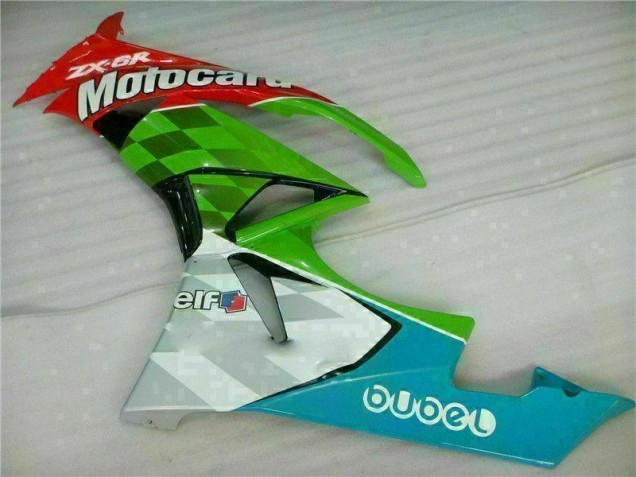 Red Green Motocard 09-12 ZX6R Motorcycle Fairings
