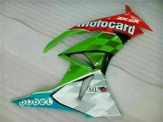 Red Green Motocard 09-12 ZX6R Motorcycle Fairings