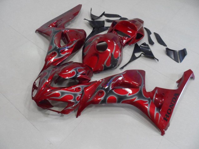 Red Silver Flame 06-07 CBR1000RR Motorcycle Fairings