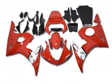 Red White 03-05 YZF R6 Motorcycle Fairing