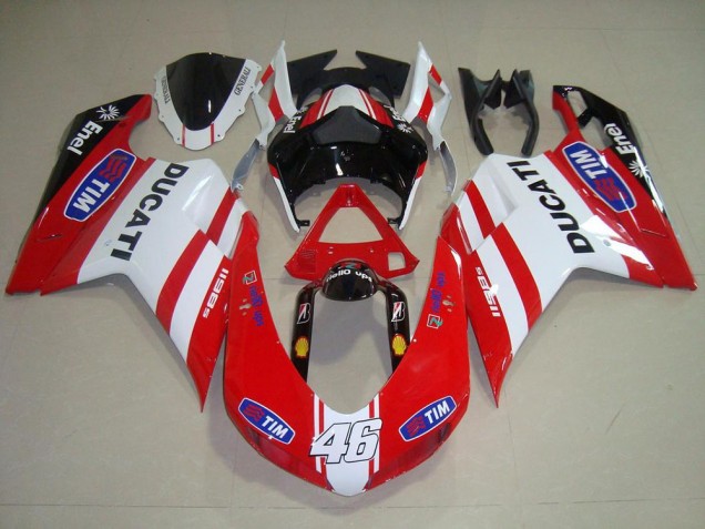 Red White 46 07-14 Ducati 848 1098 1198 Motorcycle Fairings Red White 46 07-14 Ducati 848 1098 1198 Motorcycle Fairings
