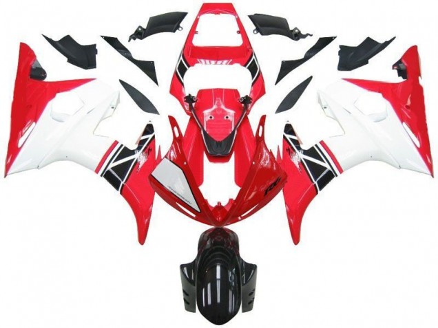 Red White Black 03-05 YZF R6 Motorcycle Fairing Red White Black 03-05 YZF R6 Motorcycle Fairing