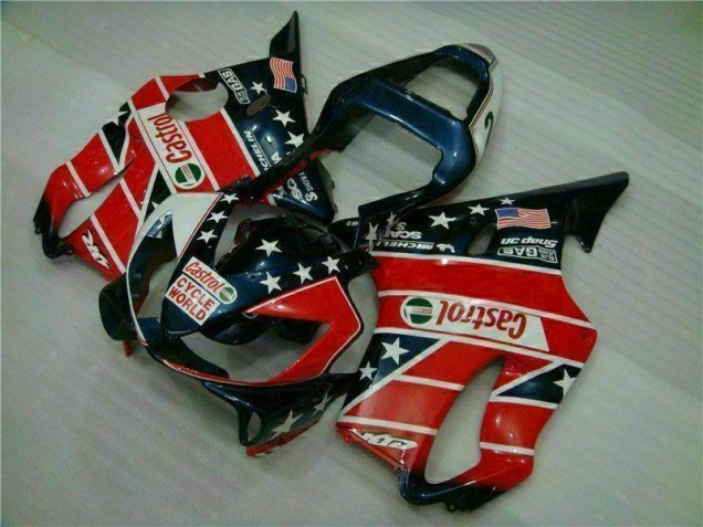 Red White Blue Castrol Cycle World 01-03 CBR600 F4i Motorcycle Fairings Red White Blue Castrol Cycle World 01-03 CBR600 F4i Motorcycle Fairings