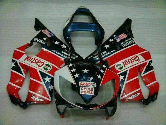Red White Blue Castrol Cycle World 01-03 CBR600 F4i Motorcycle Fairings Red White Blue Castrol Cycle World 01-03 CBR600 F4i Motorcycle Fairings