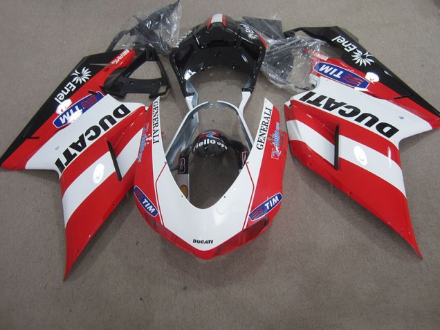 Red White Generali Tim 07-14 Ducati 1098 Motorcycle Fairings Red White Generali Tim 07-14 Ducati 1098 Motorcycle Fairings