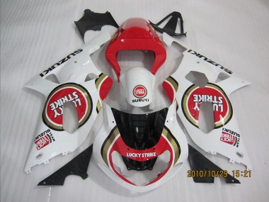 Red White Lucky Strike 01-03 GSXR 600 Motorcycle Fairings