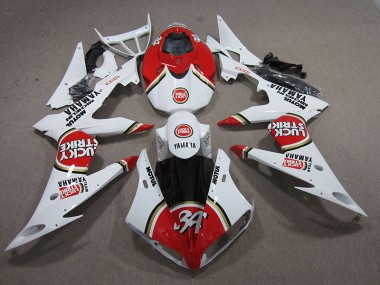 Red White Lucky Strike 04-06 YZF R1 Motorcycle Fairings