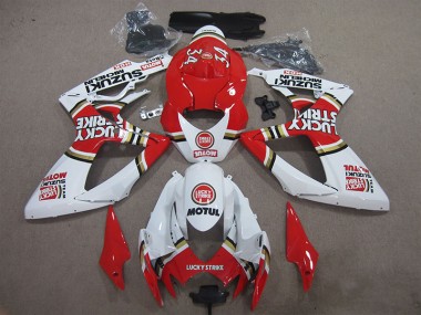 Red White Lucky Strike Motul 06-07 GSXR 600 Motorcycle Fairings