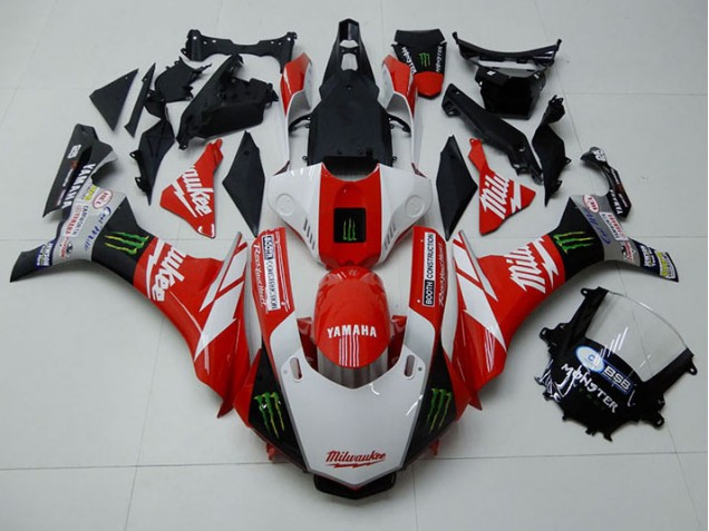 Red White Monster 15-19 YZF R1 Motorcycle Fairings Red White Monster 15-19 YZF R1 Motorcycle Fairings