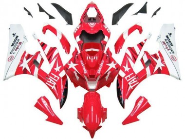 Red White Star Fiat 06-07 YZF R6 Motorcycle Fairings