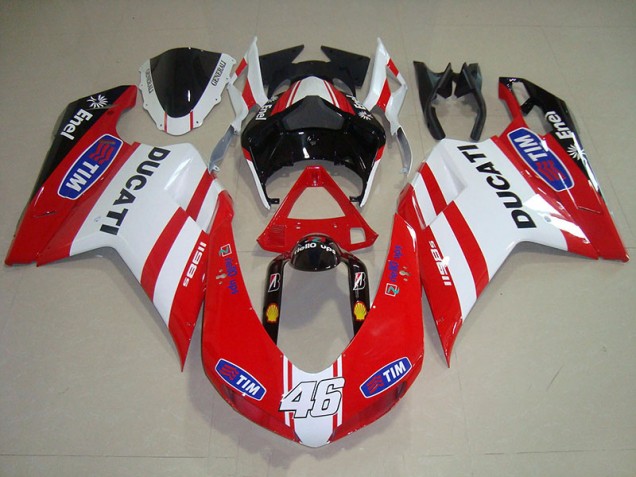 Red White Tim 46 07-14 Ducati 1098 Motorcycle Fairings Red White Tim 46 07-14 Ducati 1098 Motorcycle Fairings