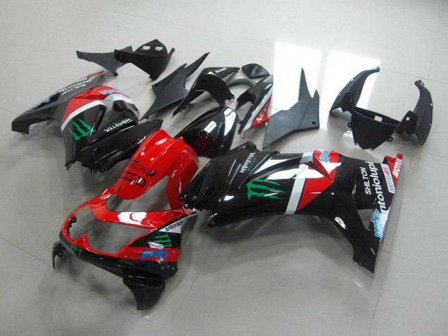 Red and Black Monster 08-12 ZX250R Motorcycle Fairings Red and Black Monster 08-12 ZX250R Motorcycle Fairings