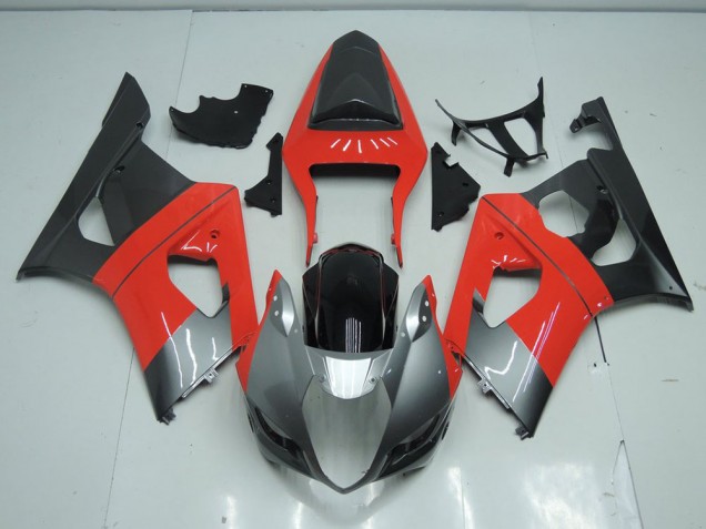 Red and Grey 03-04 GSXR 1000 Motorcycle Fairings Red and Grey 03-04 GSXR 1000 Motorcycle Fairings
