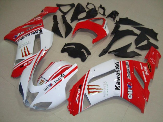 Red and White 07-08 ZX6R Motorcycle Fairings