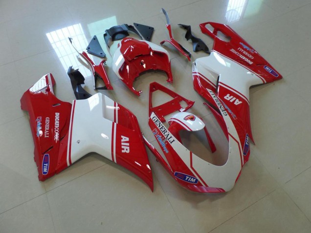 Red and White Air 07-14 Ducati 848 1098 1198 Motorcycle Fairings Red and White Air 07-14 Ducati 848 1098 1198 Motorcycle Fairings