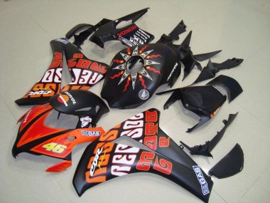 Rossi Matte Black 08-11 CBR1000RR Motorcycle Fairings
