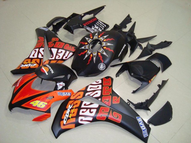 Rossi Matte Black 08-11 CBR1000RR Motorcycle Fairings Rossi Matte Black 08-11 CBR1000RR Motorcycle Fairings