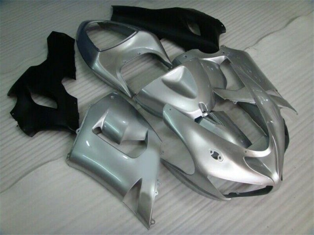 Silver Black 05-06 ZX6R Motorcycle Fairings Silver Black 05-06 ZX6R Motorcycle Fairings