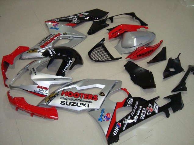 Silver and Red 05-06 GSXR 1000 Motorcycle Fairings Silver and Red 05-06 GSXR 1000 Motorcycle Fairings